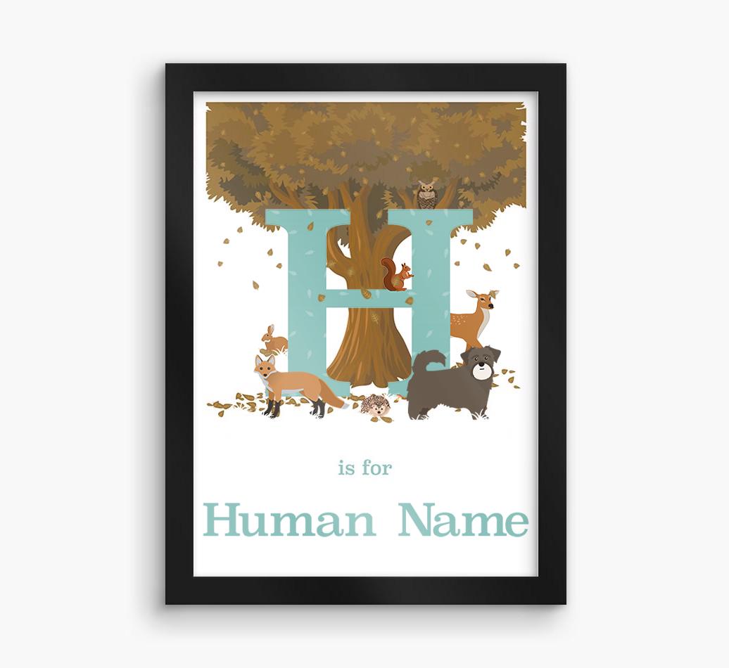 Autumn Animals Initial: Personalized {breedFullName} Framed Print