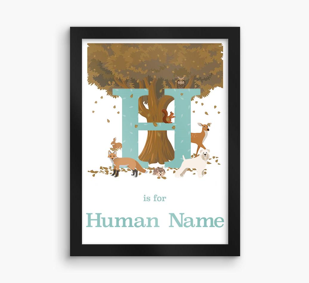Autumn Animals Initial: Personalized {breedFullName} Framed Print