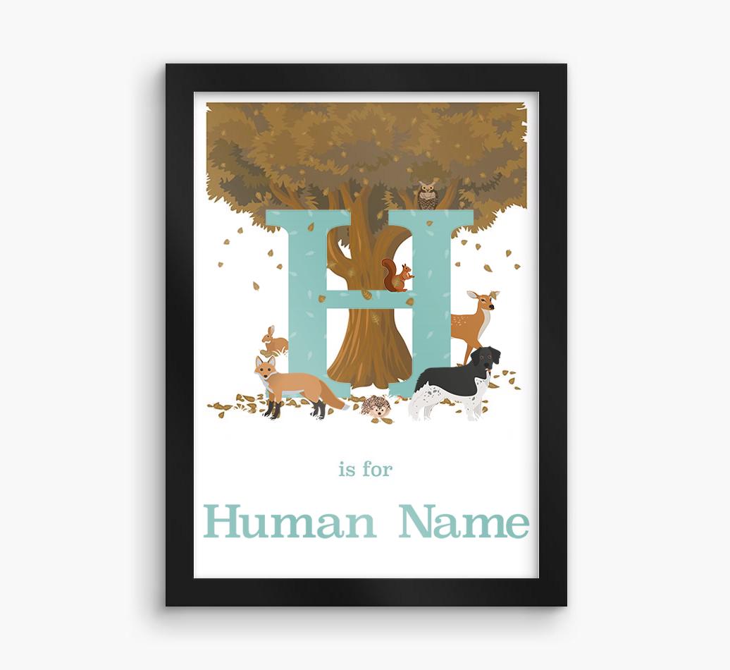 Autumn Animals Initial: Personalized {breedFullName} Framed Print