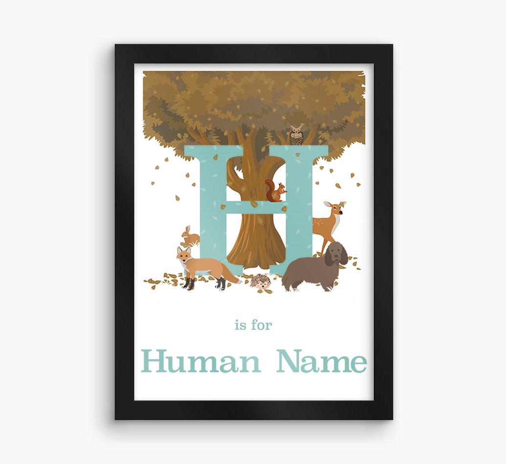 Autumn Animals Initial: Personalized {breedFullName} Framed Print