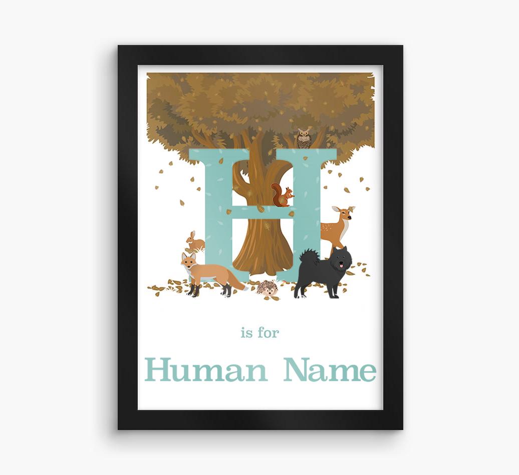 Autumn Animals Initial: Personalized {breedFullName} Framed Print