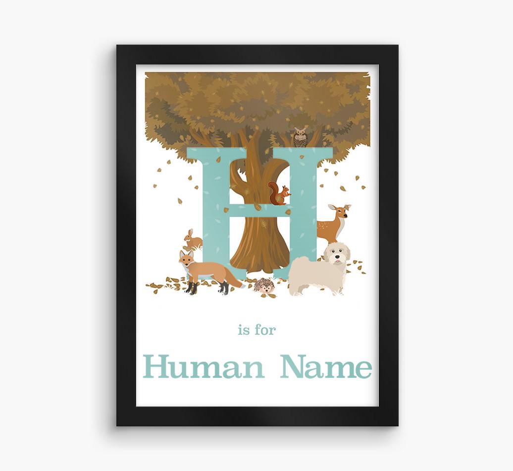 Autumn Animals Initial: Personalized {breedFullName} Framed Print