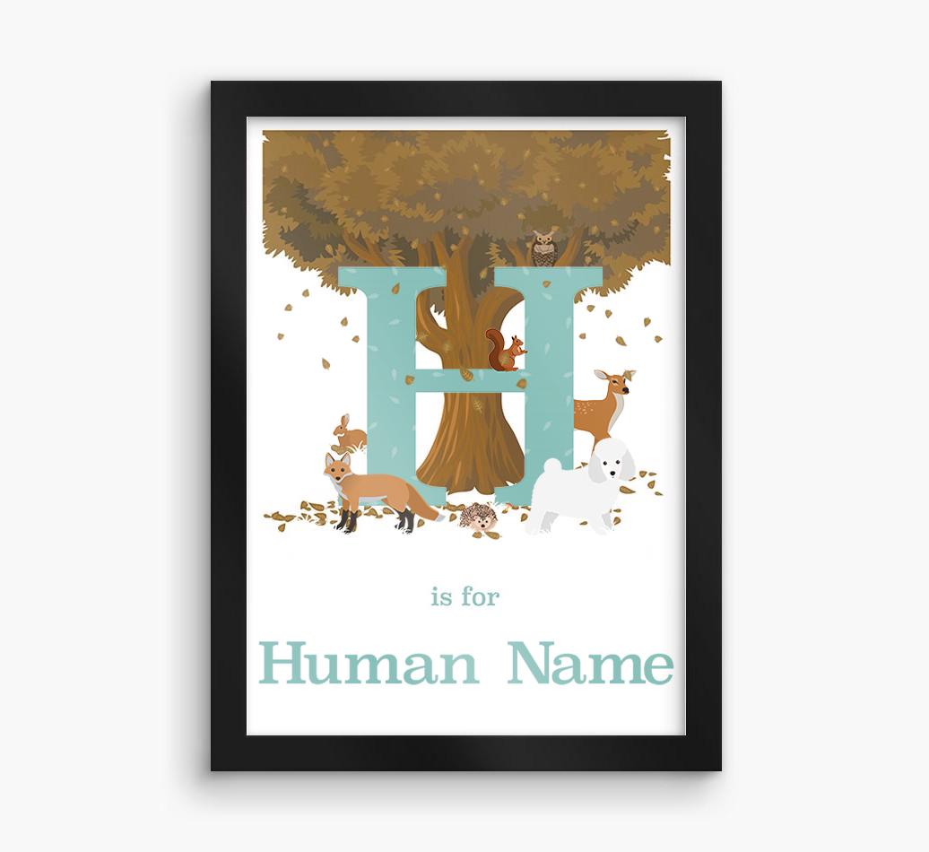 Autumn Animals Initial: Personalized {breedFullName} Framed Print