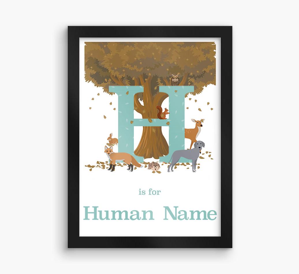 Autumn Animals Initial: Personalized {breedFullName} Framed Print