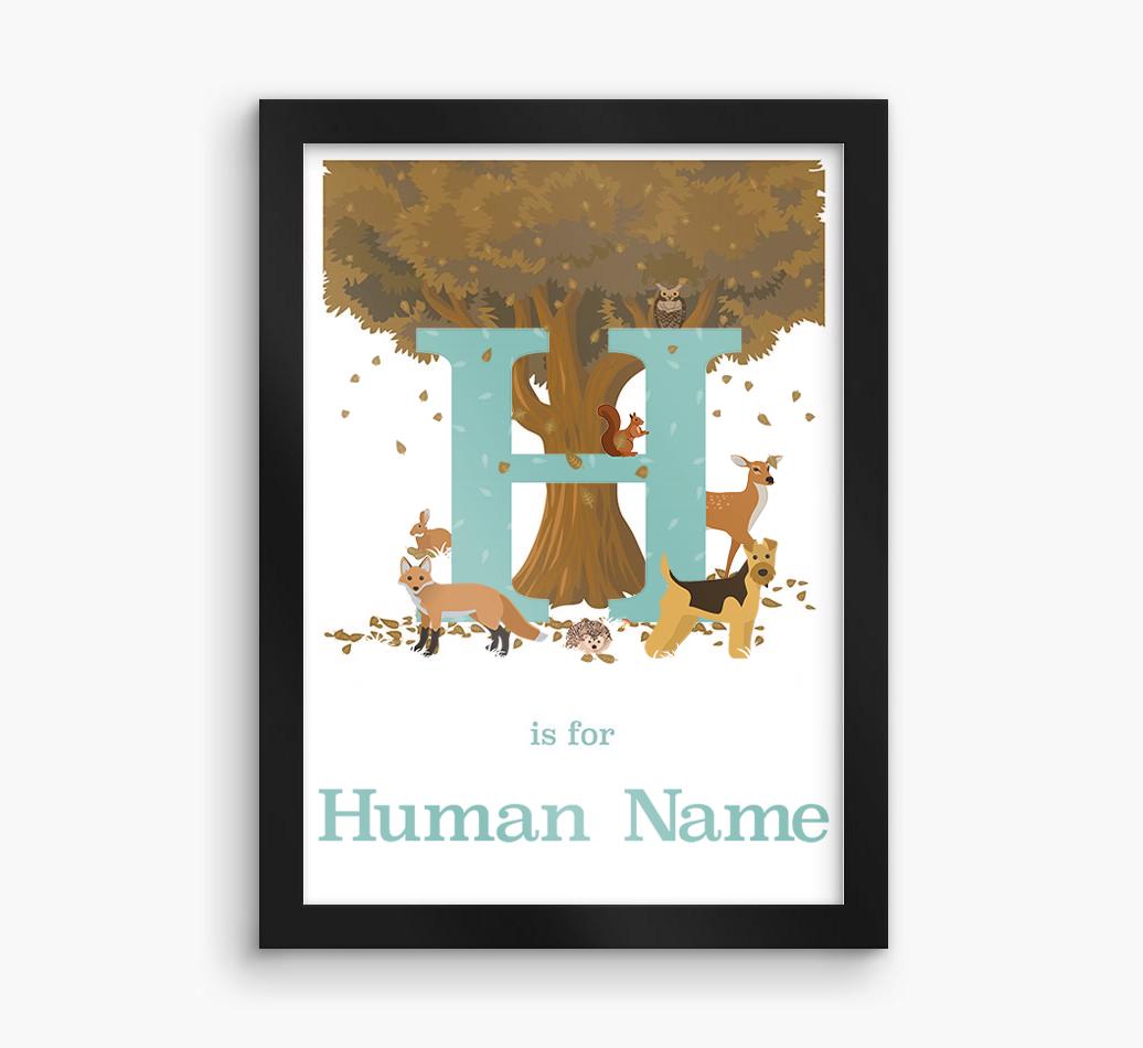 Autumn Animals Initial: Personalized {breedFullName} Framed Print