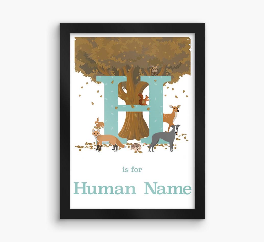 Autumn Animals Initial: Personalized {breedFullName} Framed Print