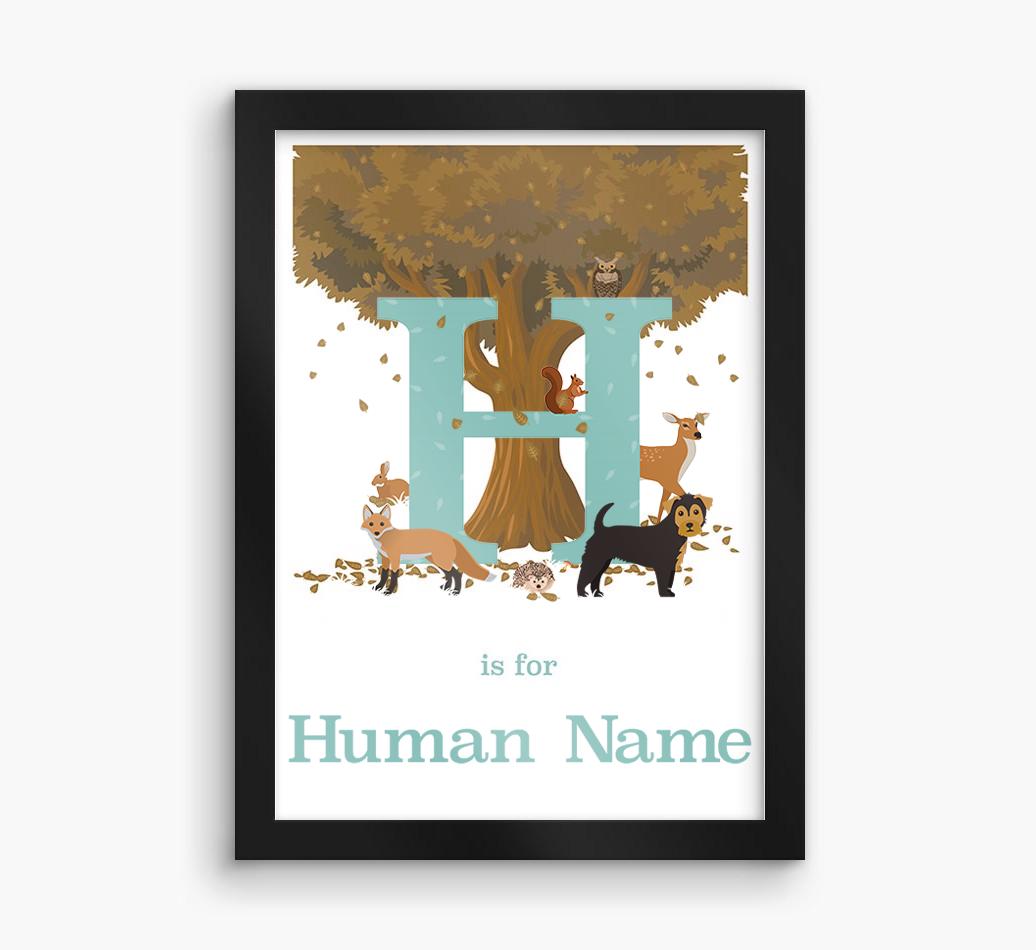 Autumn Animals Initial: Personalized {breedFullName} Framed Print