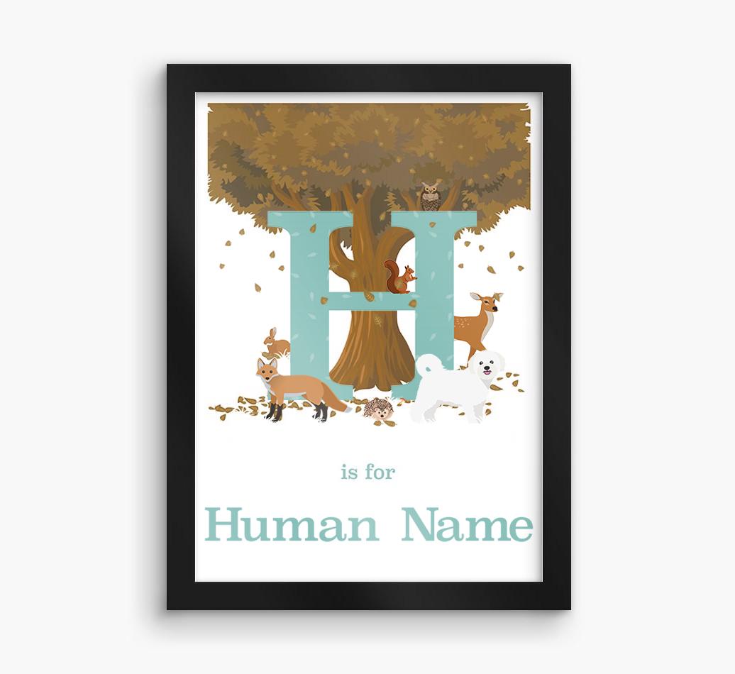Autumn Animals Initial: Personalized {breedFullName} Framed Print