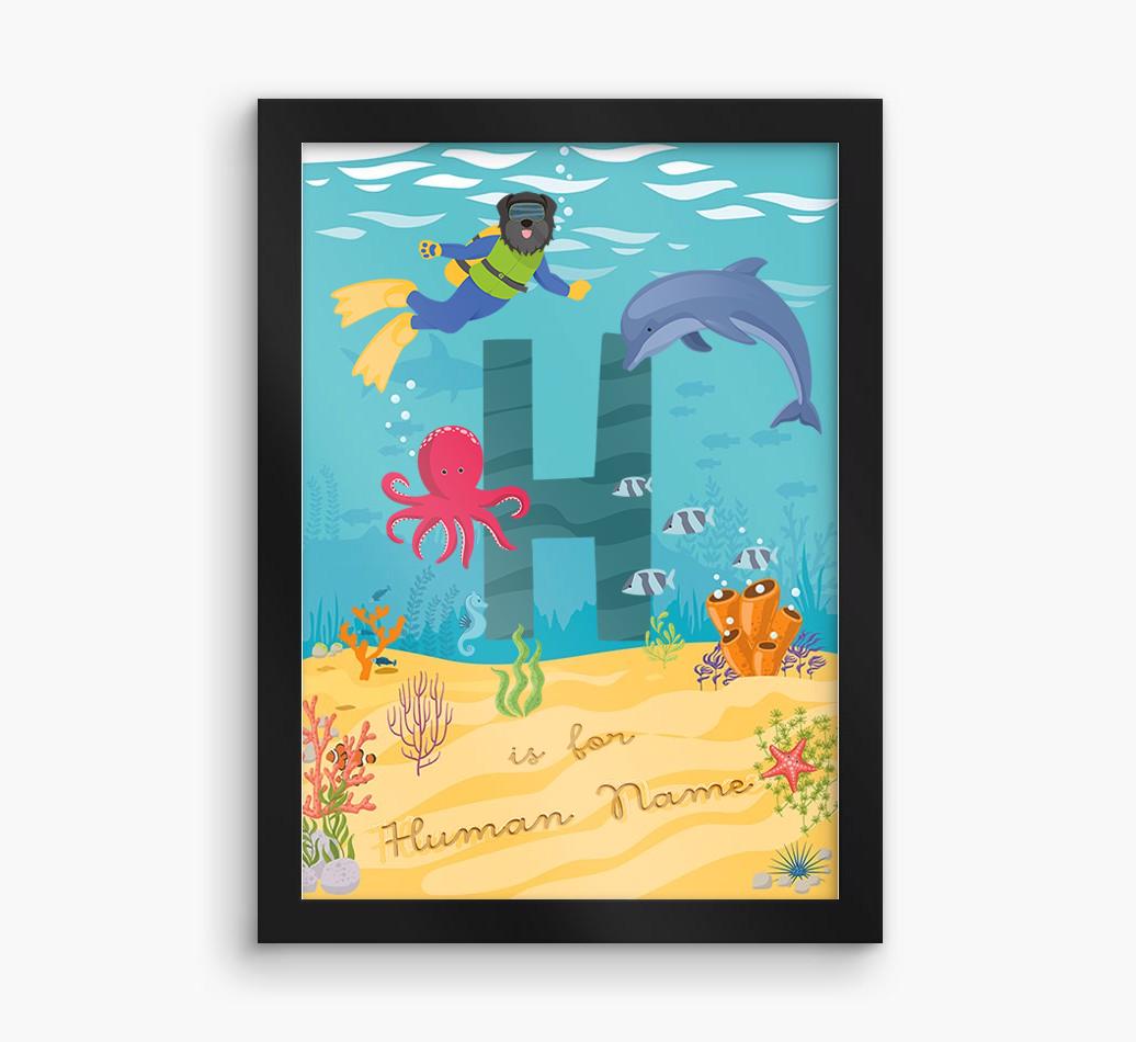 Aquarium Initial: Personalized {breedFullName} Framed Print