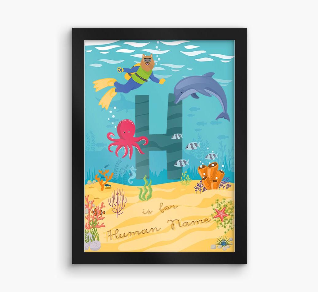Aquarium Initial: Personalized {breedFullName} Framed Print