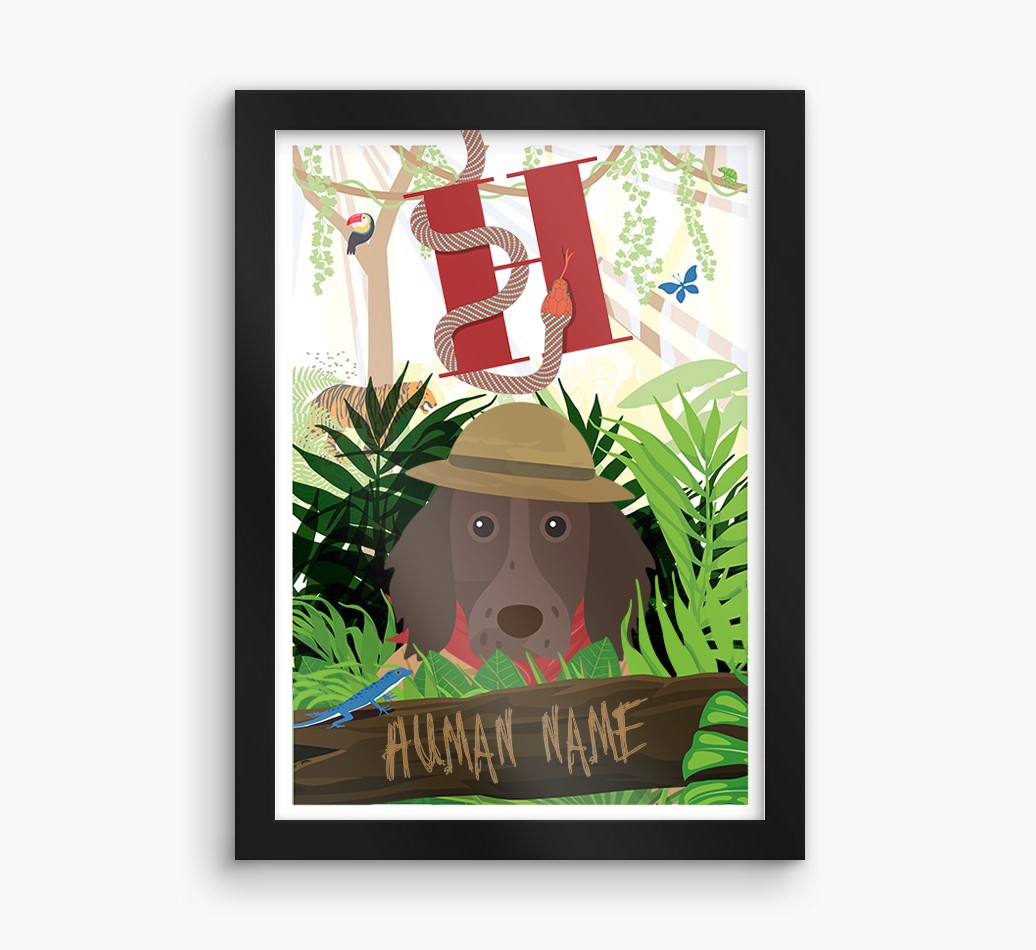 Jungle Initial: Personalised {breedFullName} Framed Print