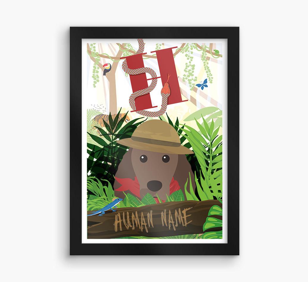 Jungle Initial: Personalized {breedFullName} Framed Print