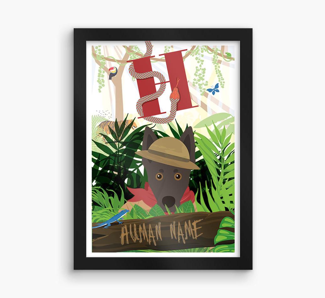 Jungle Initial: Personalized {breedFullName} Framed Print