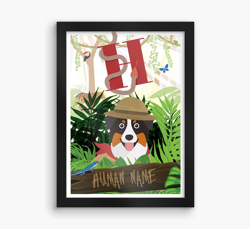 Jungle Initial: Personalized {breedFullName} Framed Print