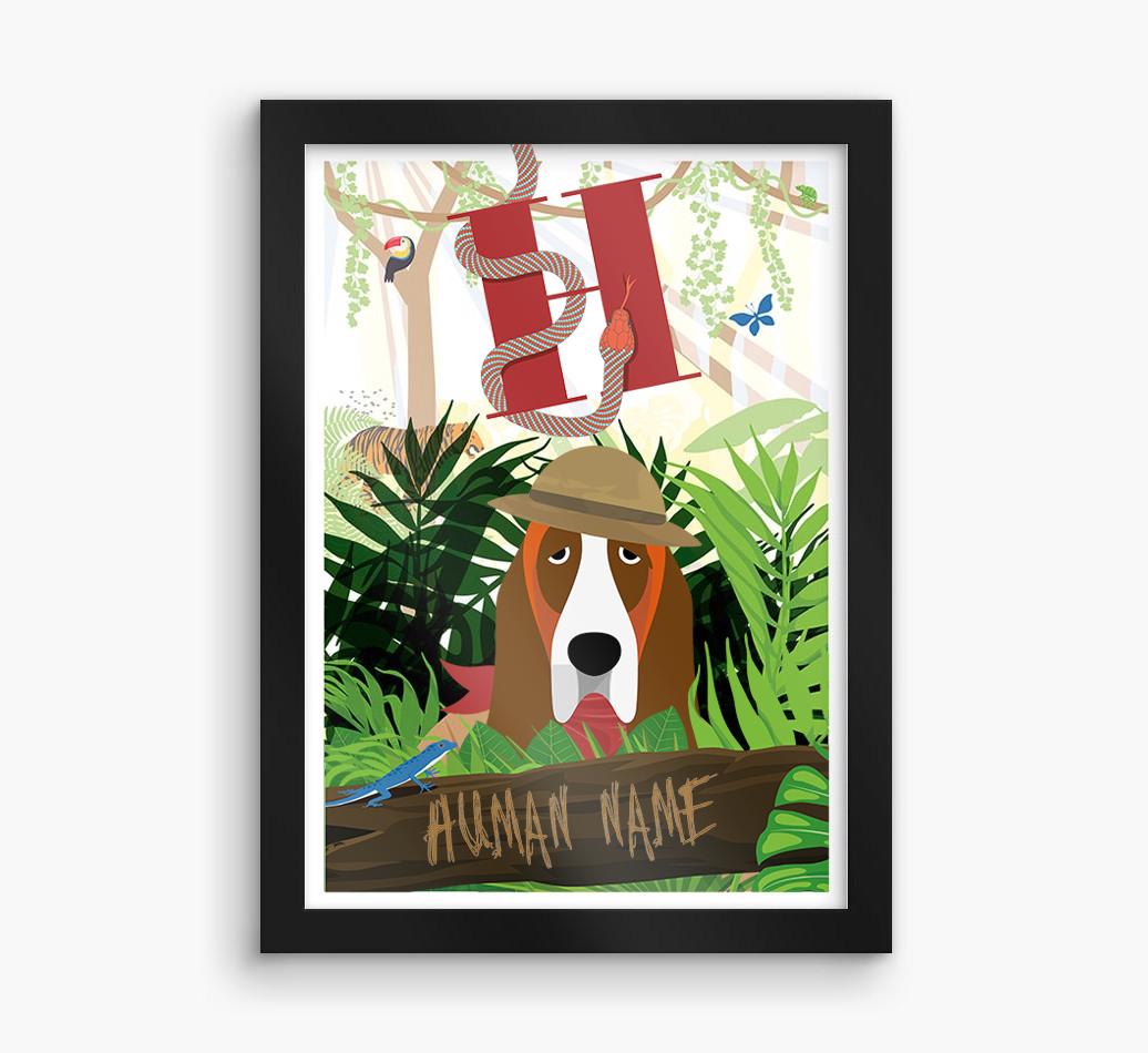 Jungle Initial: Personalized {breedFullName} Framed Print