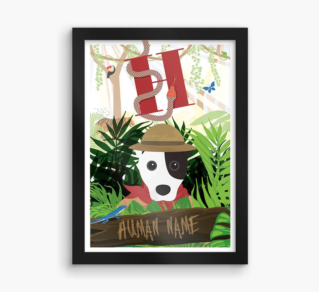 Jungle Initial: Personalized {breedFullName} Framed Print
