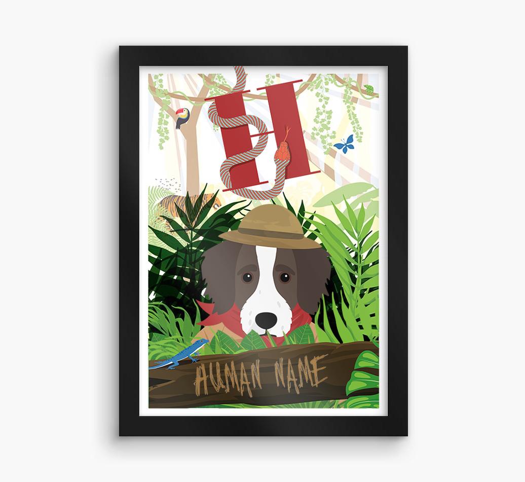 Jungle Initial: Personalized {breedFullName} Framed Print