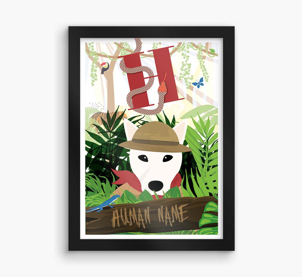 Jungle Initial: Personalized {breedFullName} Framed Print