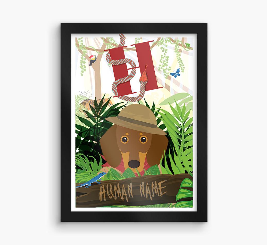 Jungle Initial: Personalized {breedFullName} Framed Print