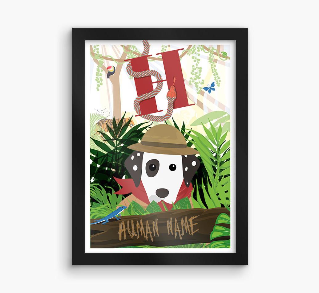 Jungle Initial: Personalized {breedFullName} Framed Print