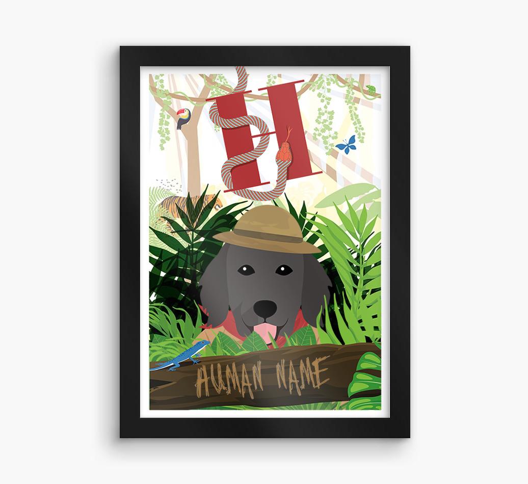 Jungle Initial: Personalized {breedFullName} Framed Print
