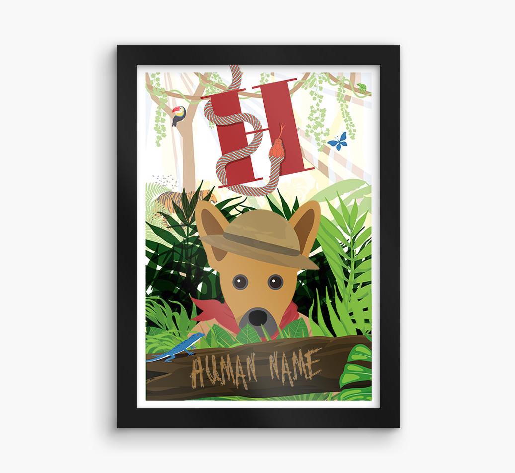 Jungle Initial: Personalized {breedFullName} Framed Print
