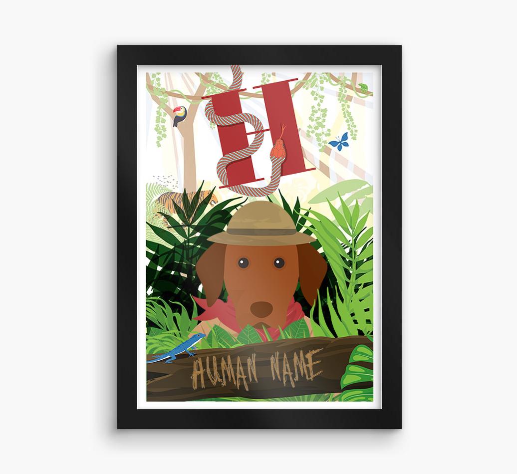 Jungle Initial: Personalised {breedFullName} Framed Print