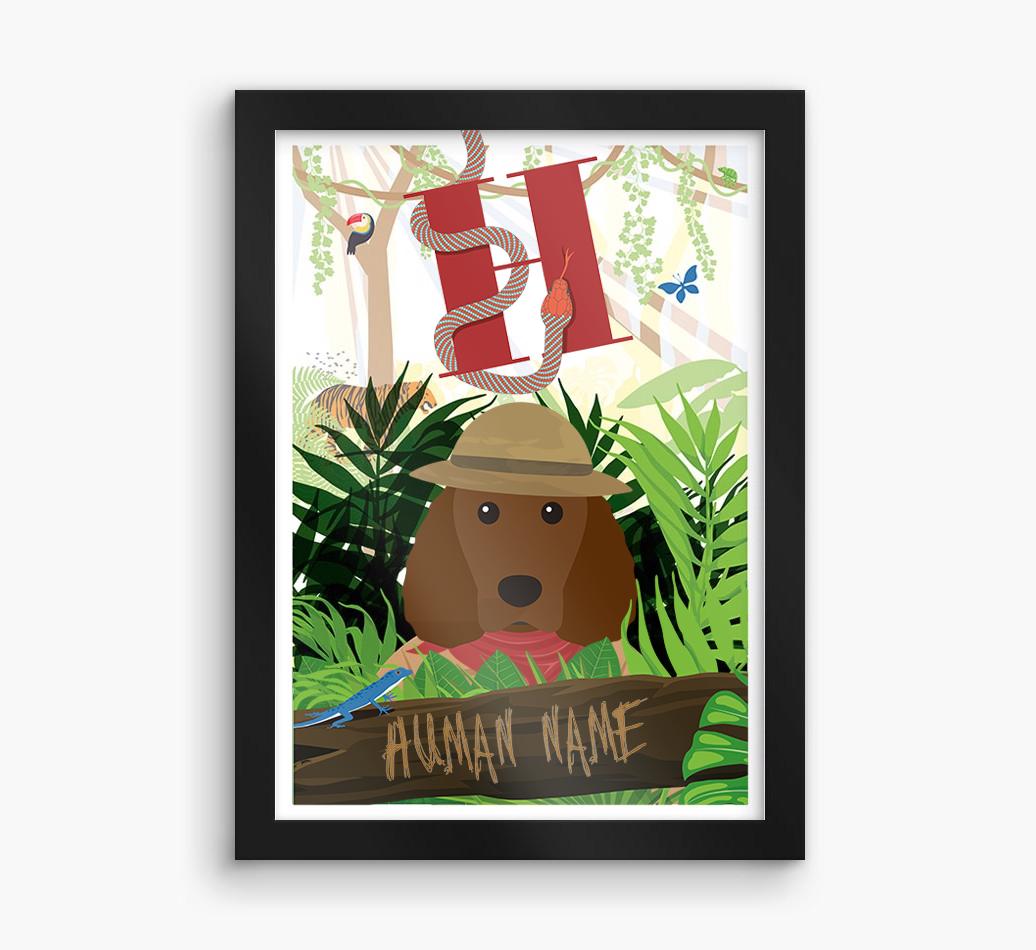 Jungle Initial: Personalized {breedFullName} Framed Print