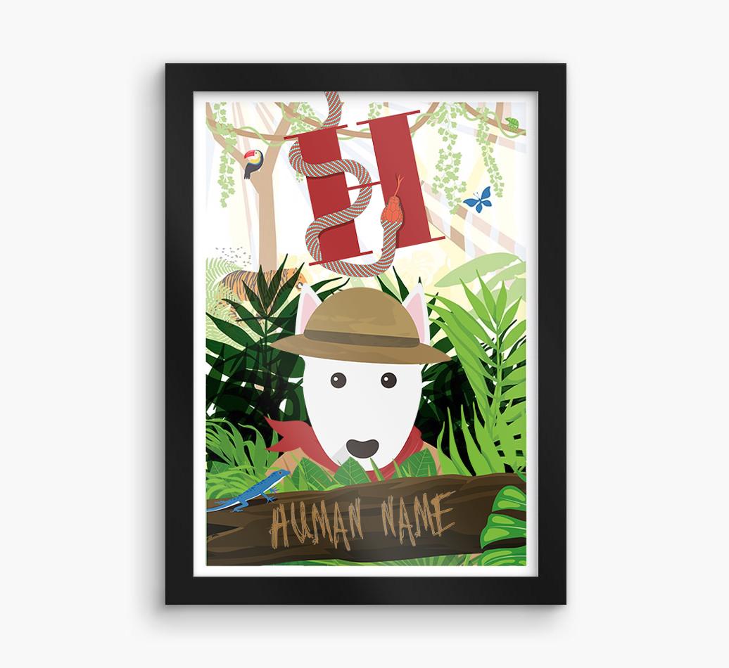 Jungle Initial: Personalized {breedFullName} Framed Print