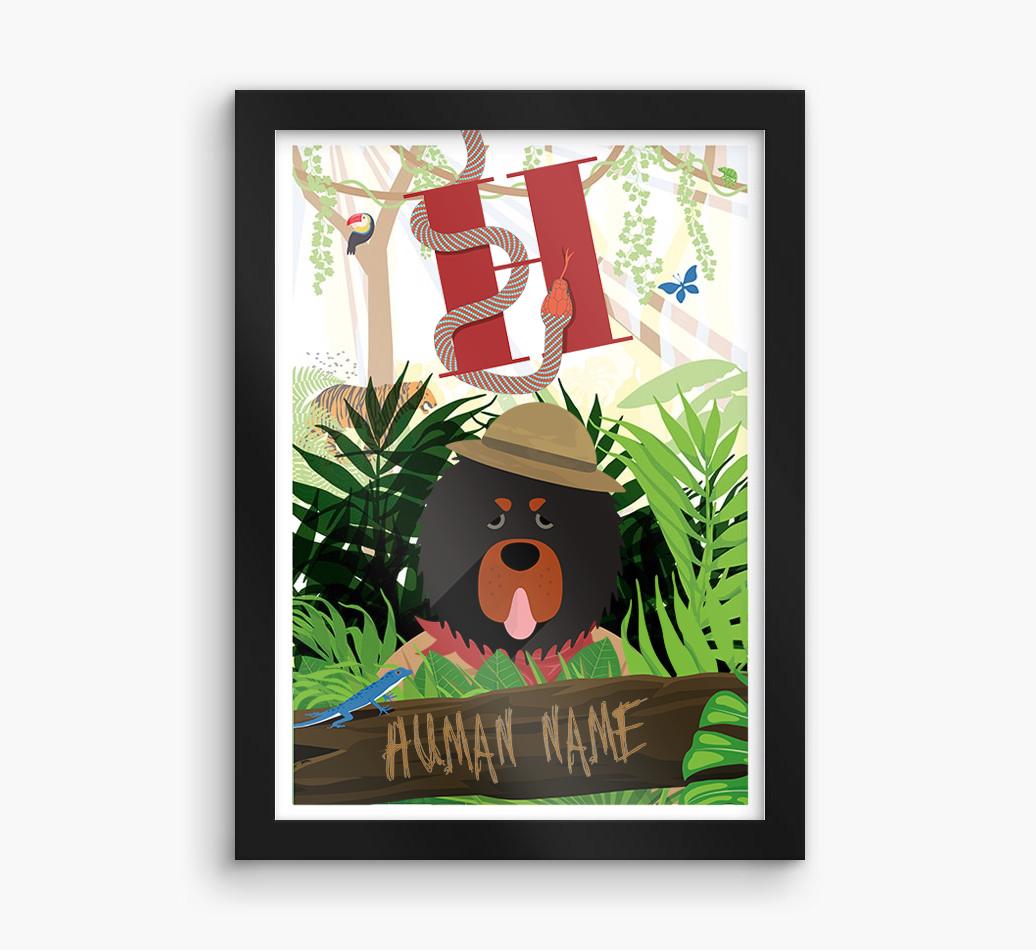 Jungle Initial: Personalized {breedFullName} Framed Print