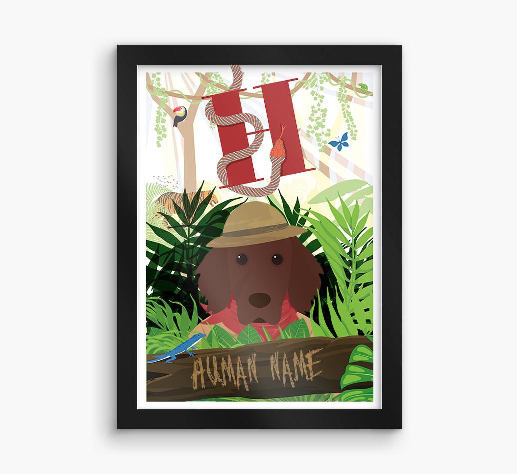 Jungle Initial: Personalized {breedFullName} Framed Print