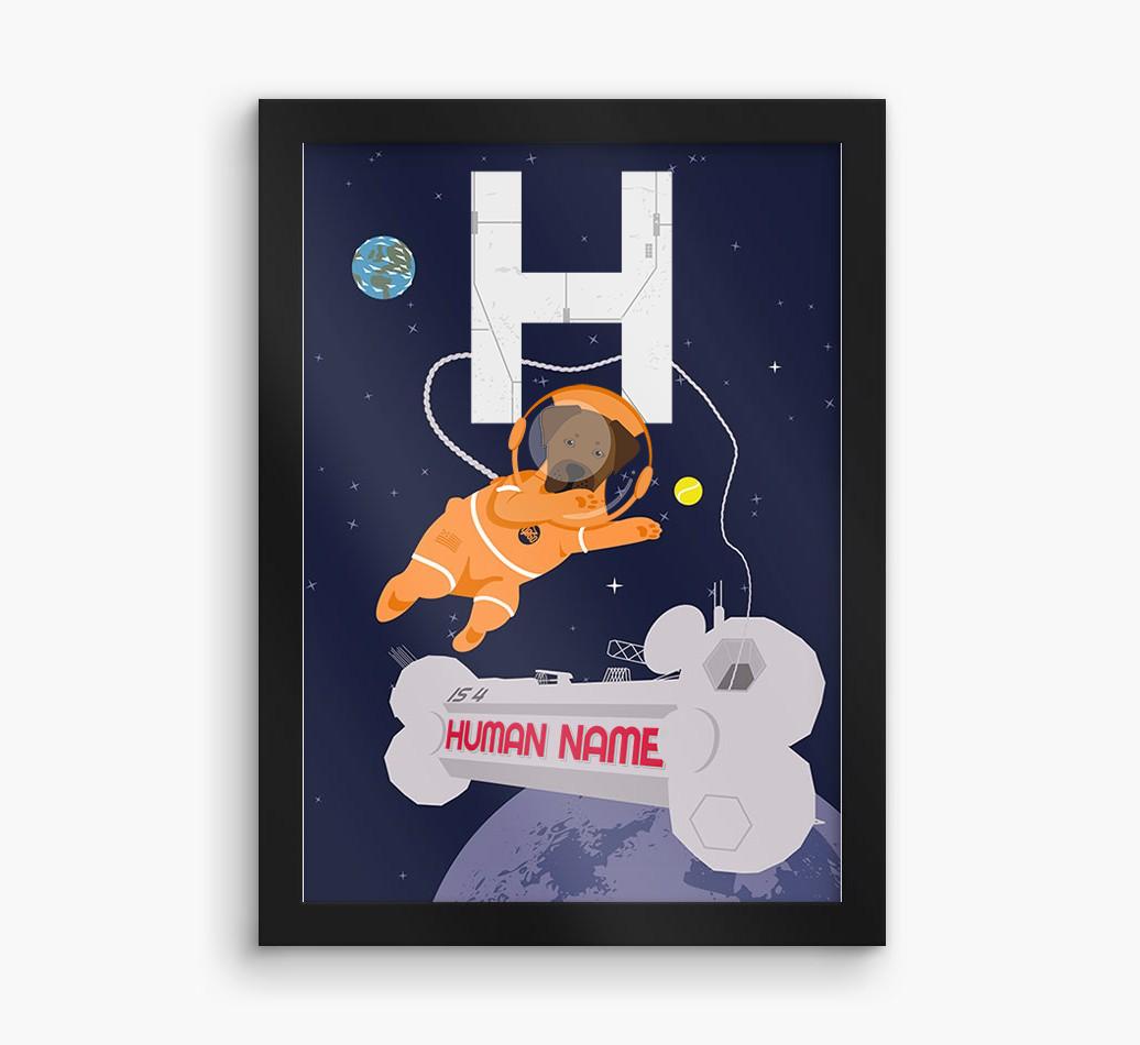 Space Initial: Personalized {breedFullName} Framed Print