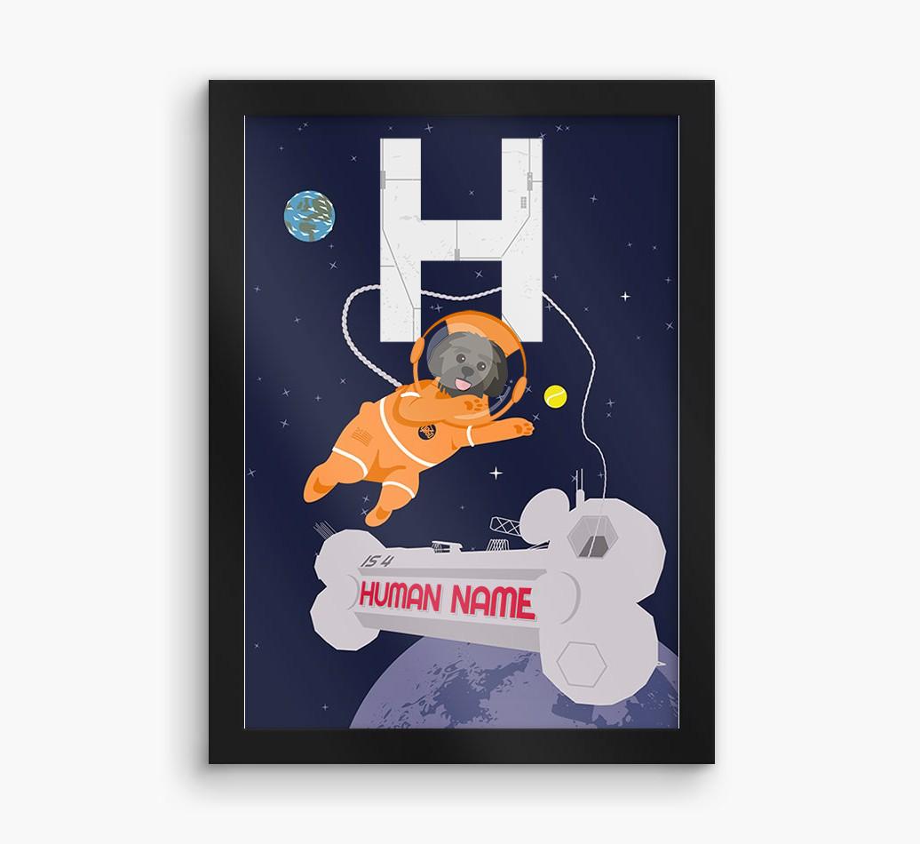 Space Initial: Personalized {breedFullName} Framed Print