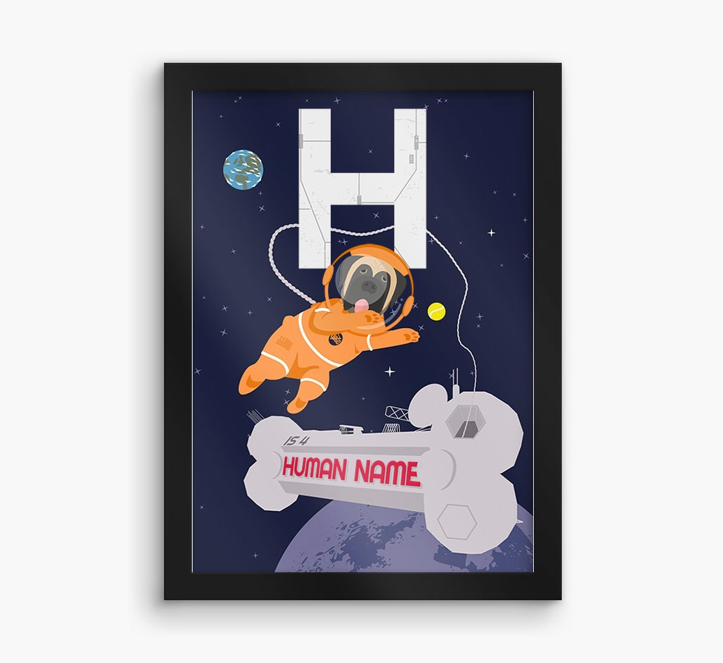 Space Initial: Personalized {breedFullName} Framed Print