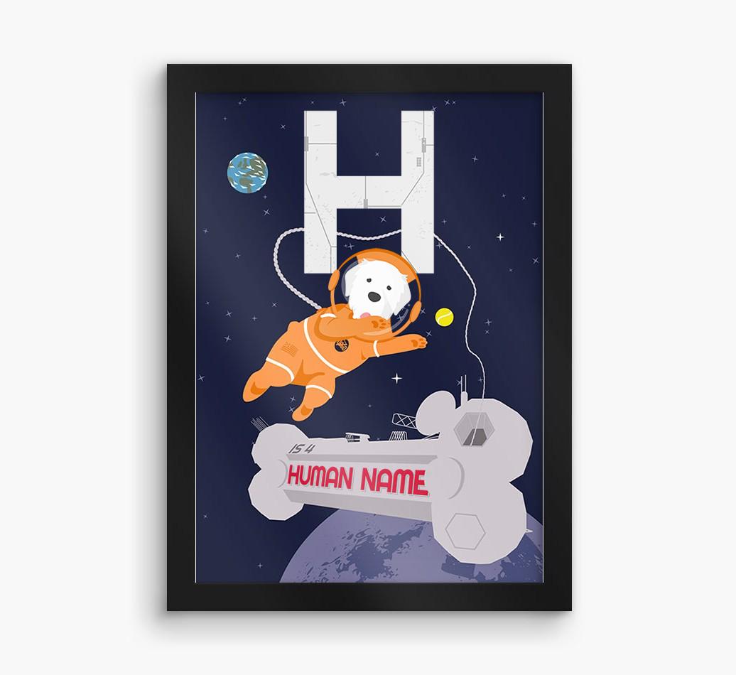 Space Initial: Personalized {breedFullName} Framed Print