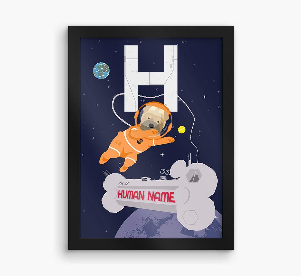 Space Initial: Personalized {breedFullName} Framed Print