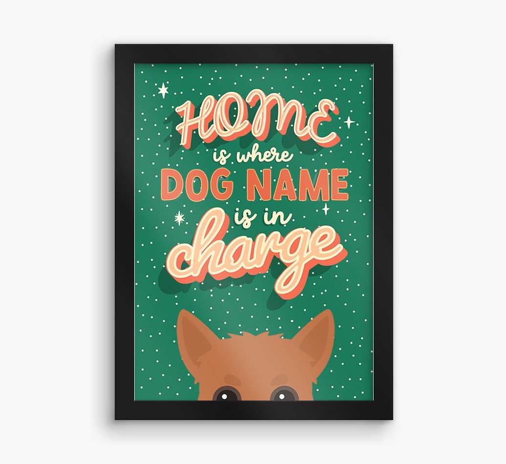Home Is Where: Personalised {breedFullName} Framed Print