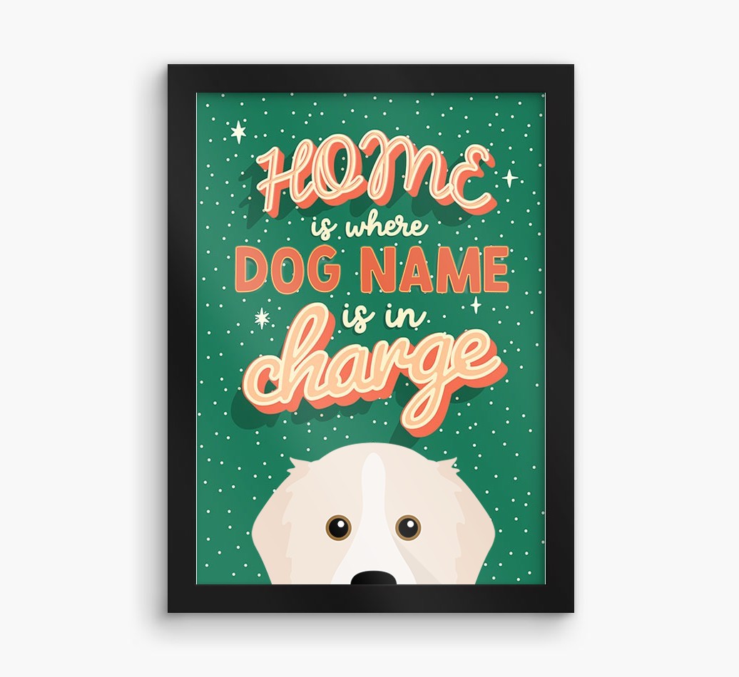 Home Is Where: Personalised {breedFullName} Framed Print
