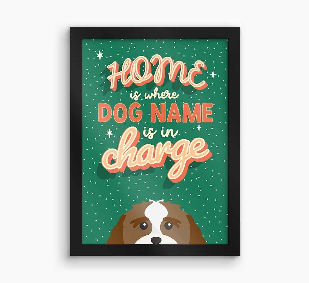 Home Is Where: Personalised {breedFullName} Framed Print