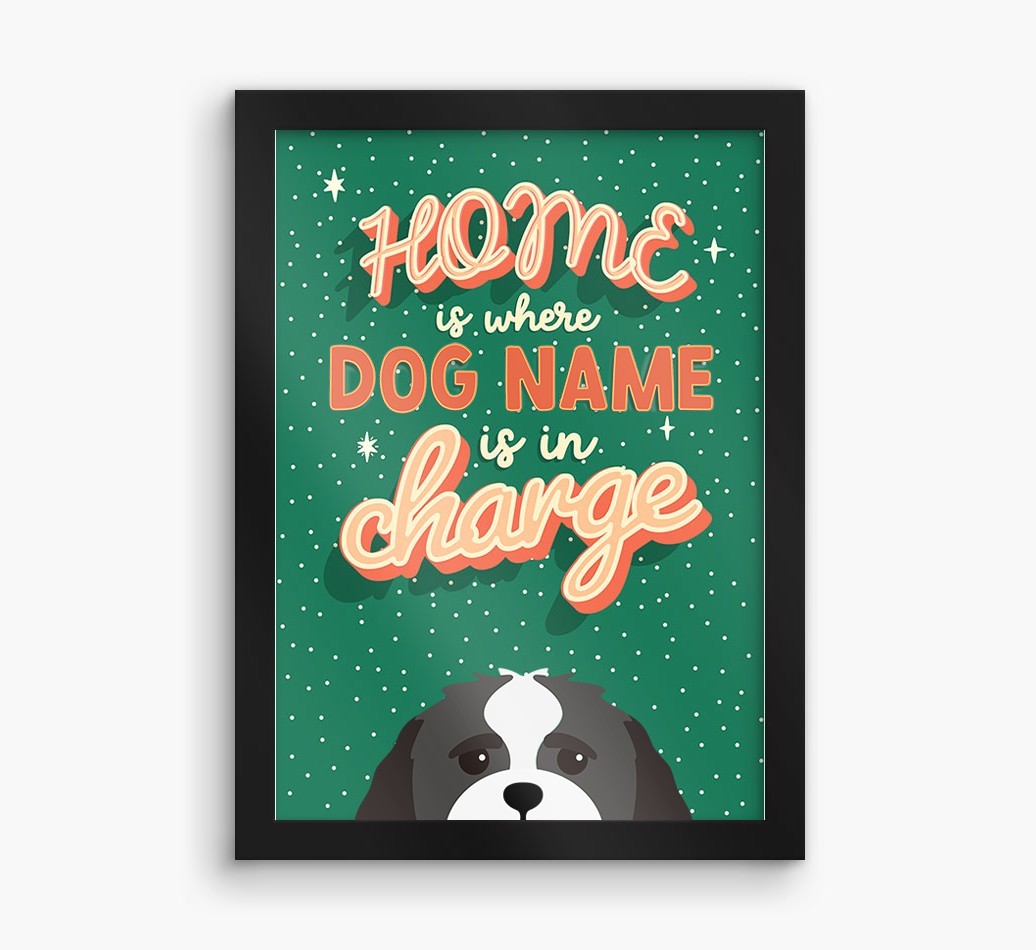 Home Is Where: Personalised {breedFullName} Framed Print