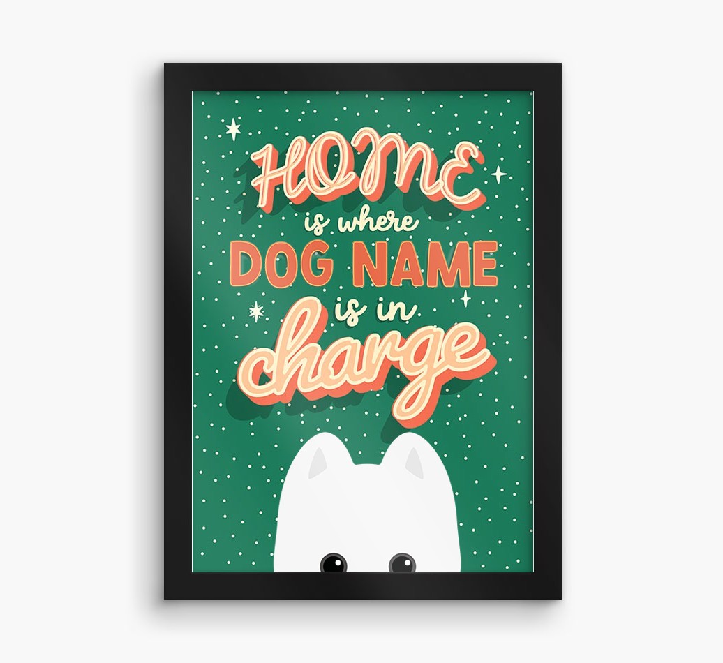 Home Is Where: Personalised {breedFullName} Framed Print