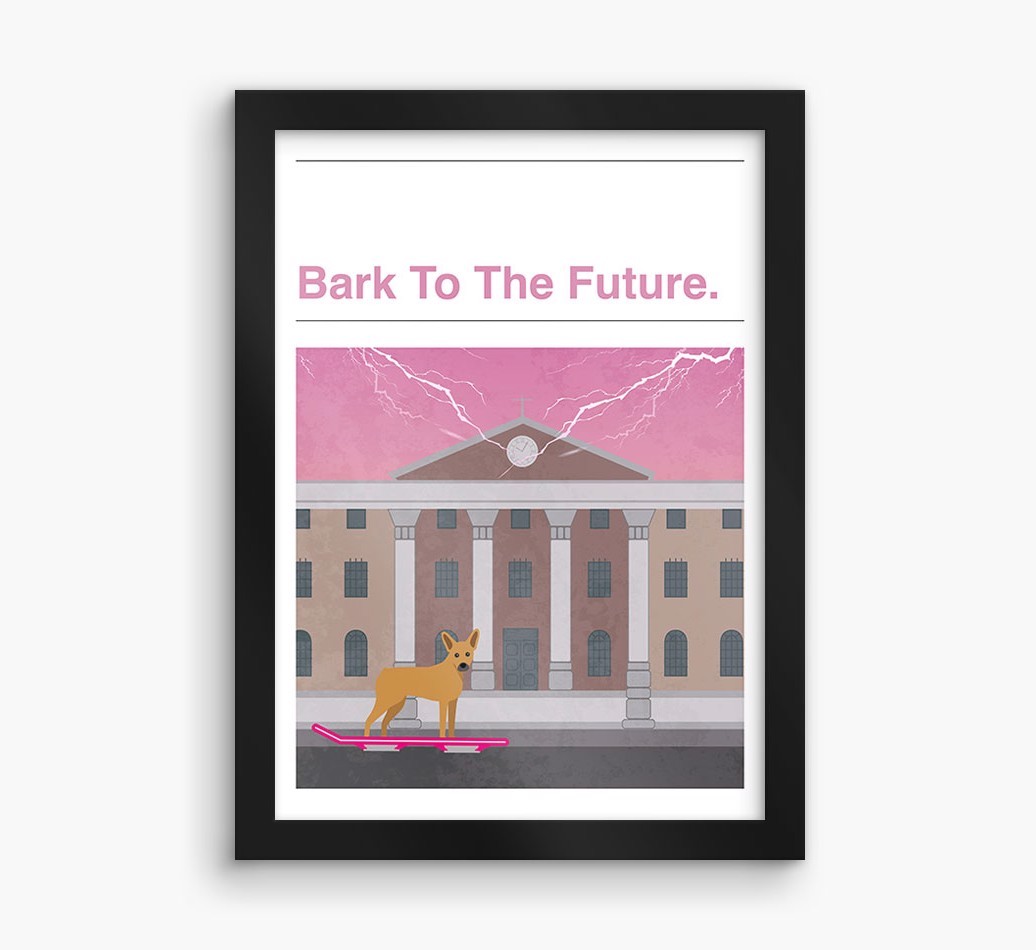 Bark To The Future: Personalised {breedFullName} Framed Print
