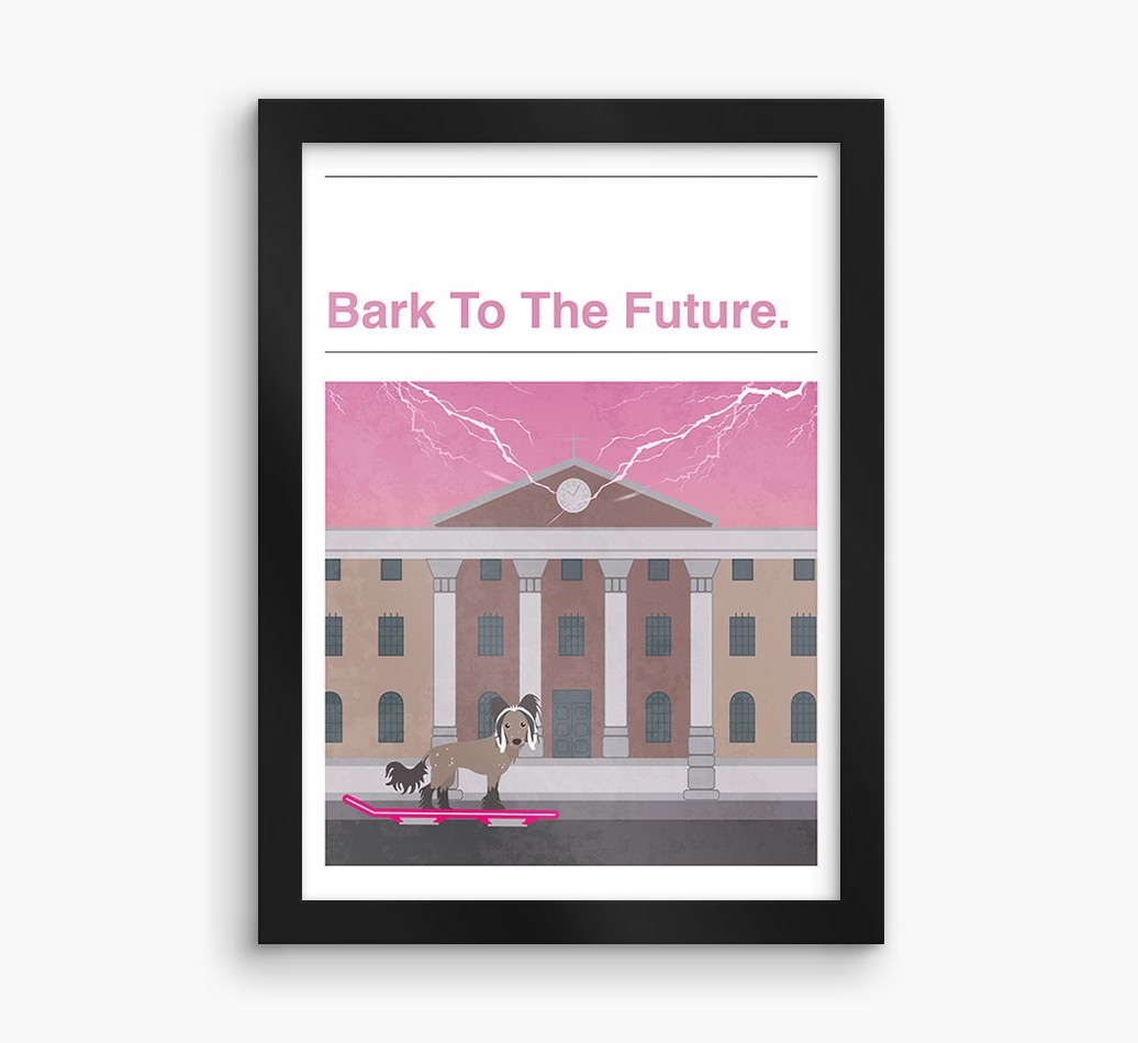 Bark To The Future: Personalised {breedFullName} Framed Print