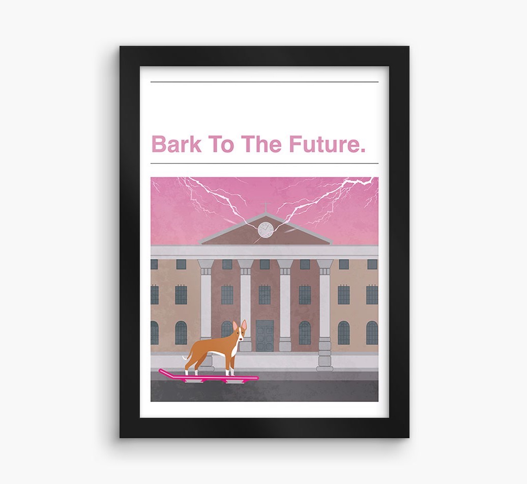 Bark To The Future: Personalised {breedFullName} Framed Print