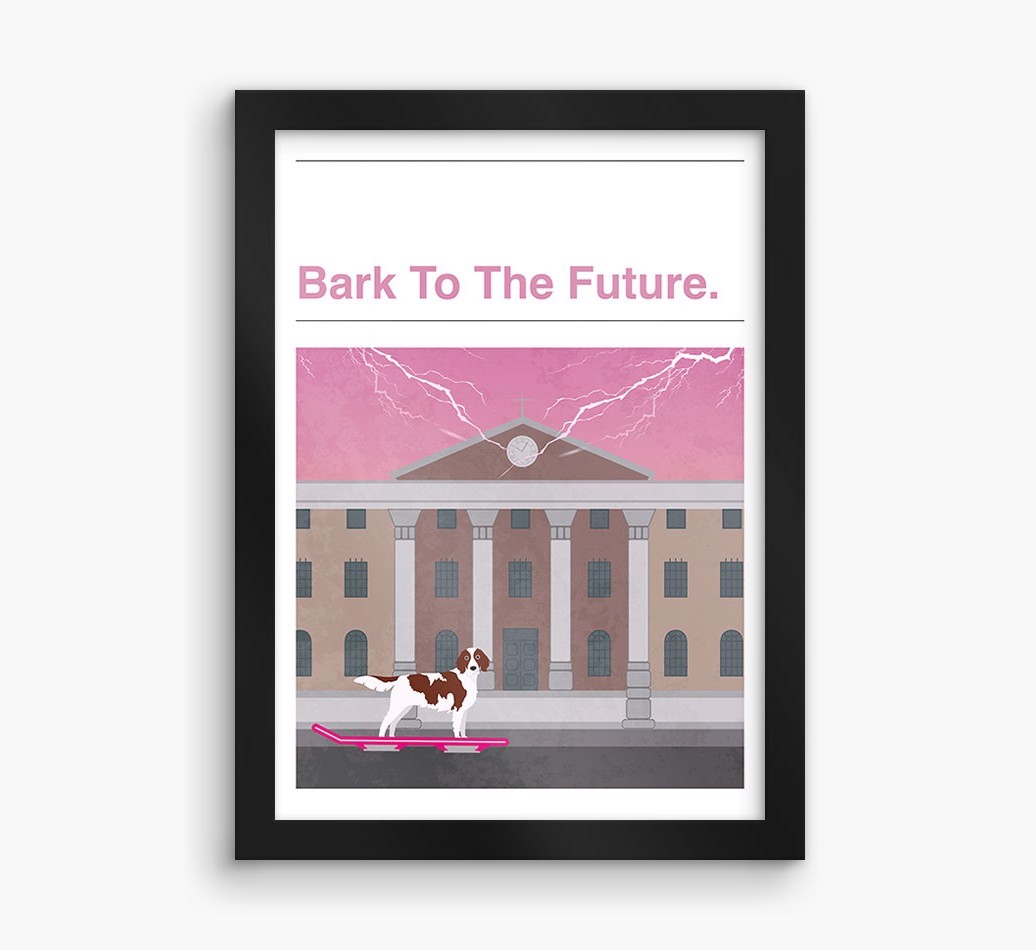 Bark To The Future: Personalised {breedFullName} Framed Print