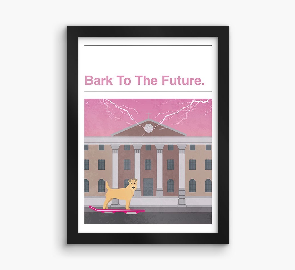 Bark To The Future: Personalised {breedFullName} Framed Print