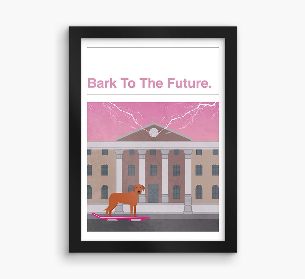 Bark To The Future: Personalised {breedFullName} Framed Print