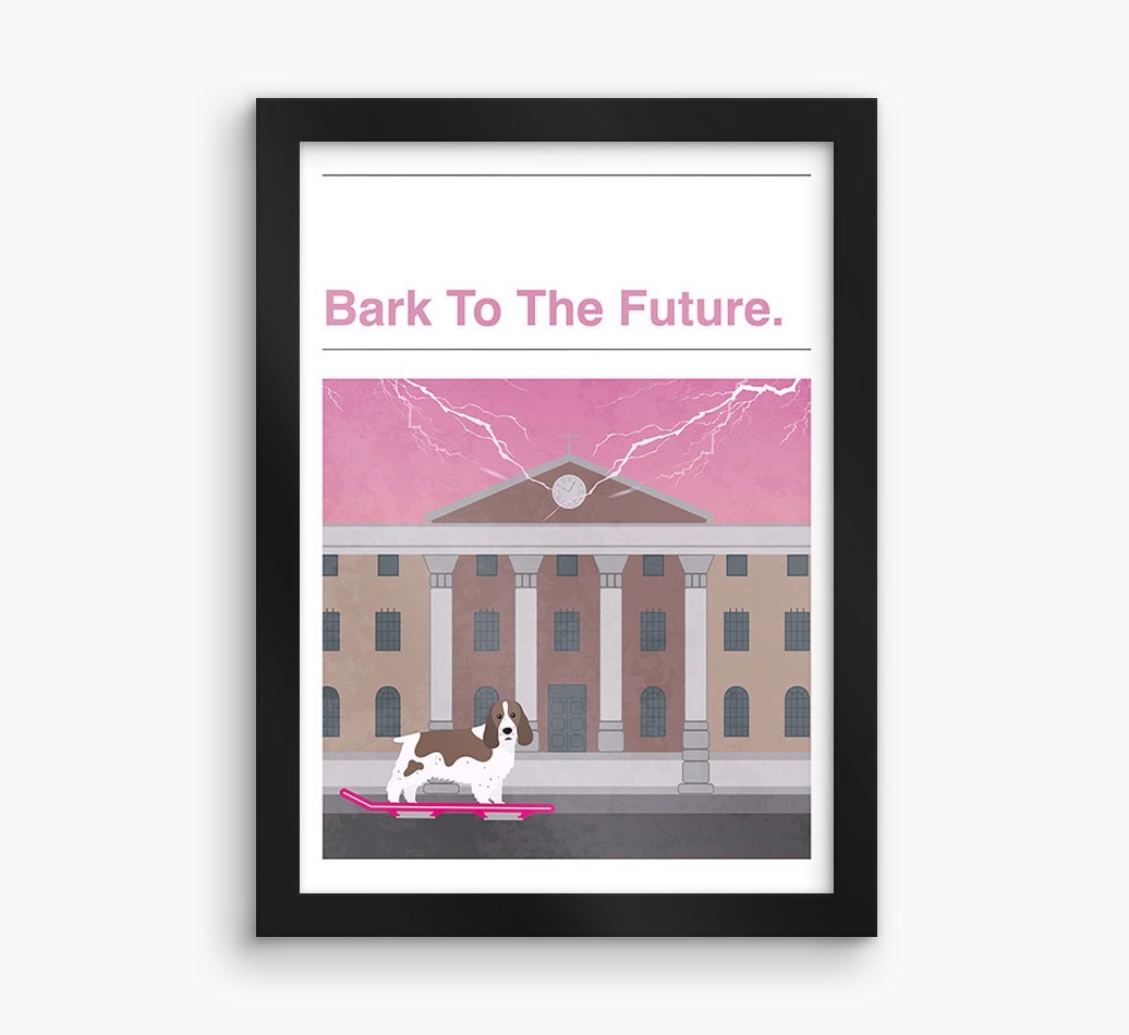Bark To The Future: Personalized {breedFullName} Framed Print