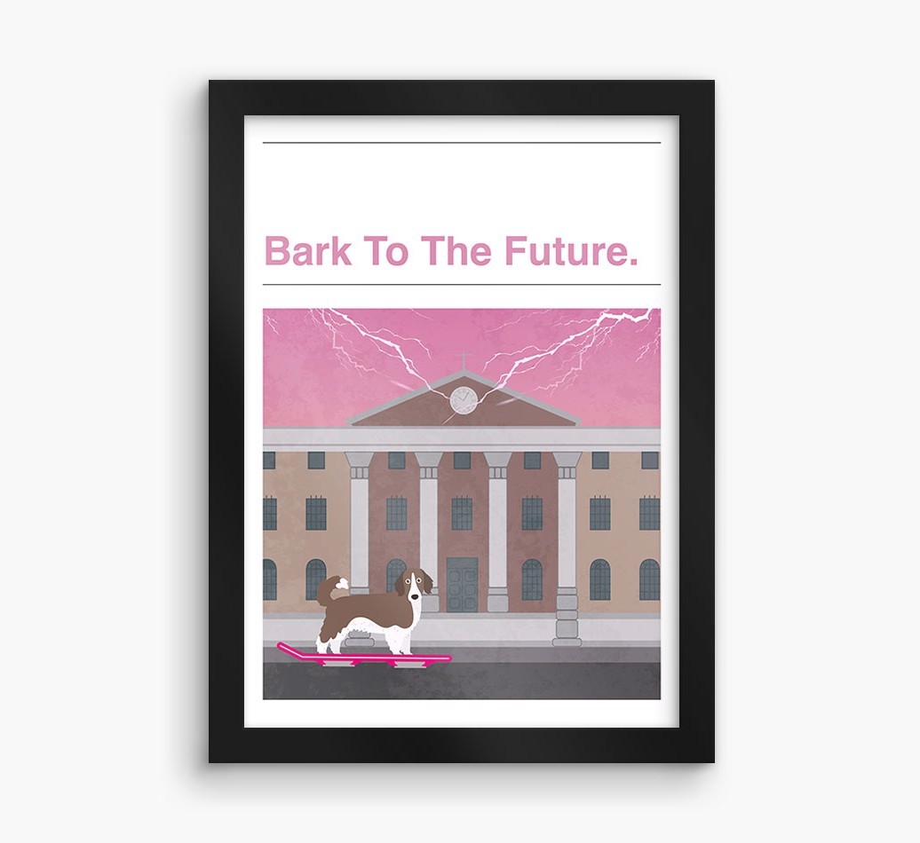 Bark To The Future: Personalised {breedFullName} Framed Print