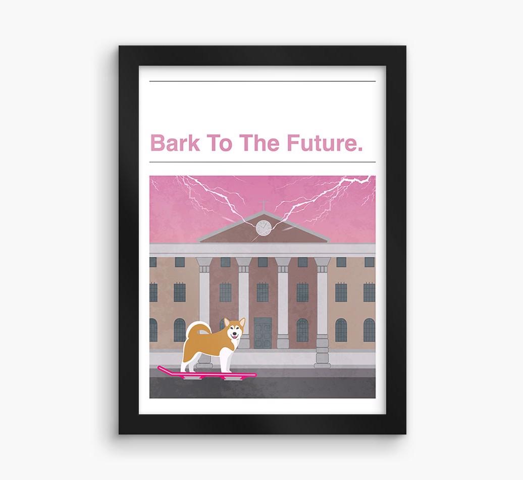 Bark To The Future: Personalized {breedFullName} Framed Print